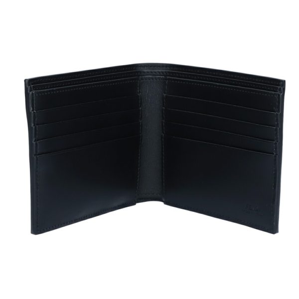 73408 3 FENDI Folding Wallet Bifold Wallet No Coin Purse 7M0169 Black