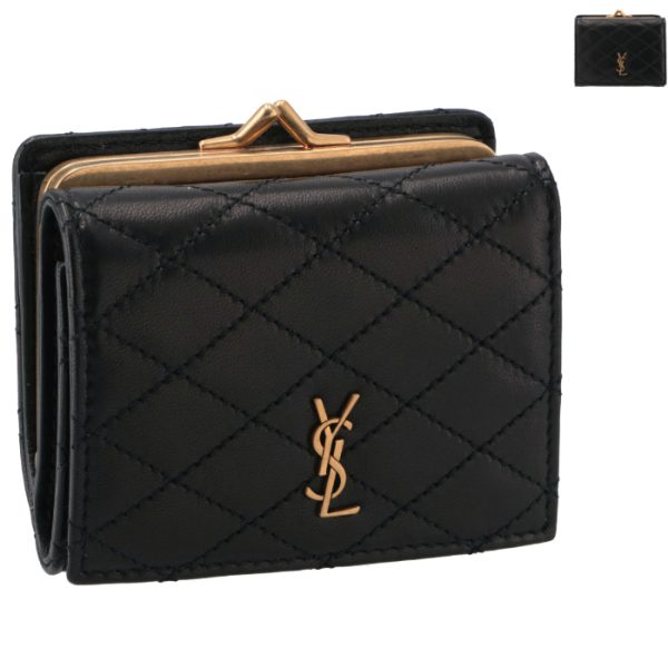 7344941el07 Saint Laurent Paris Wallet Tri fold Gabby Quilted Clasp Small Wallet