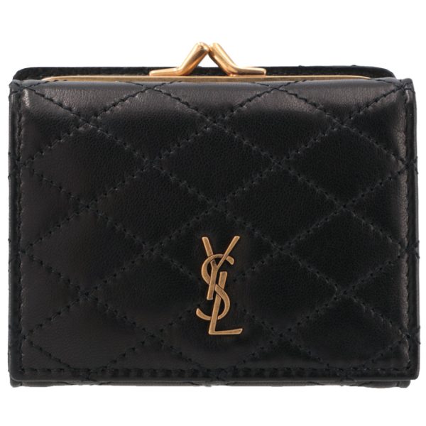 7344941el07 1 Saint Laurent Paris Wallet Tri fold Gabby Quilted Clasp Small Wallet