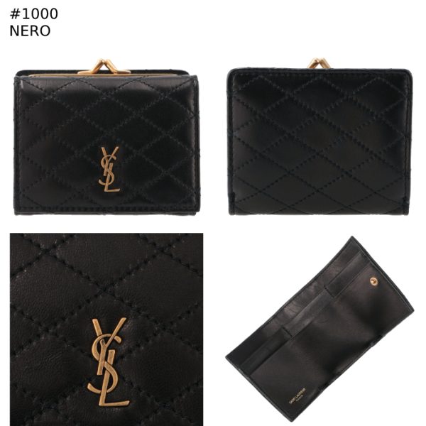 7344941el07 7 Saint Laurent Paris Wallet Tri fold Gabby Quilted Clasp Small Wallet