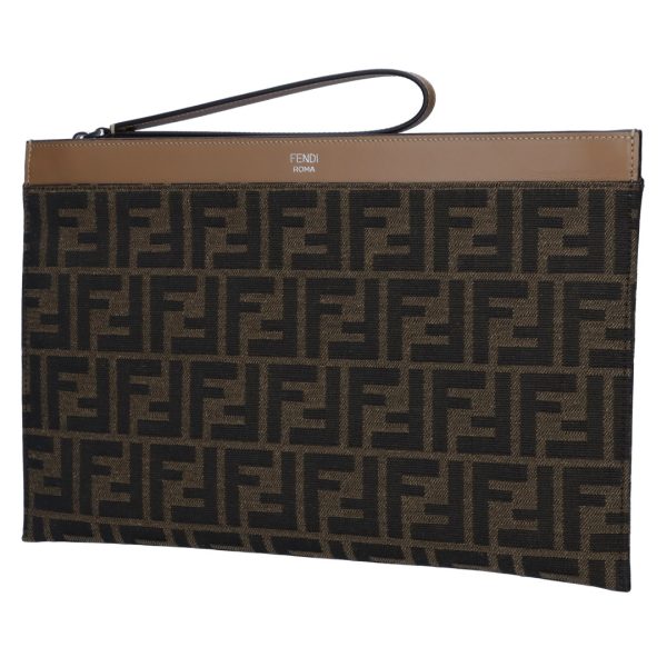 73582 1 FENDI Clutch Bag Flat Slim Clutch Medium FF Jacquard