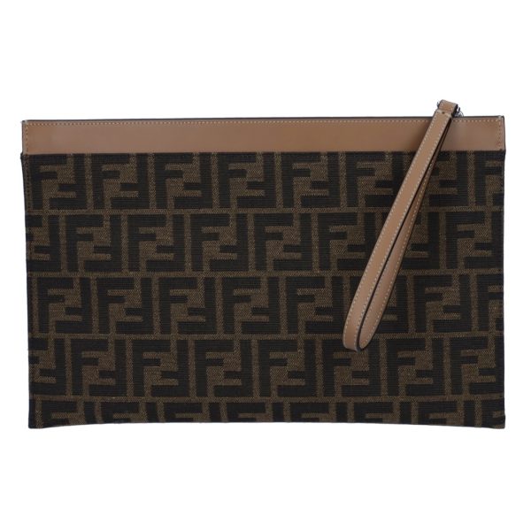 73582 2 FENDI Clutch Bag Flat Slim Clutch Medium FF Jacquard