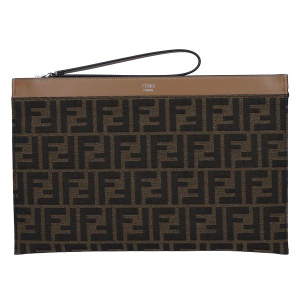 73582 6 FENDI Clutch Bag Flat Slim Clutch Medium FF Jacquard