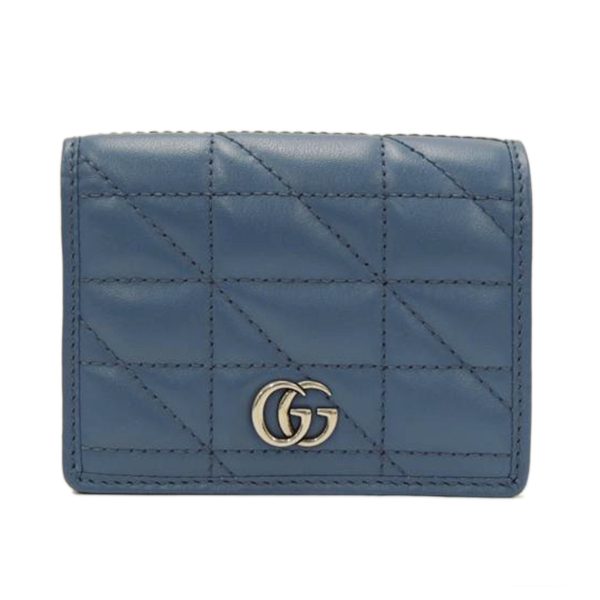 73583 1 Gucci GG Marmont Card Case Wallet Blue