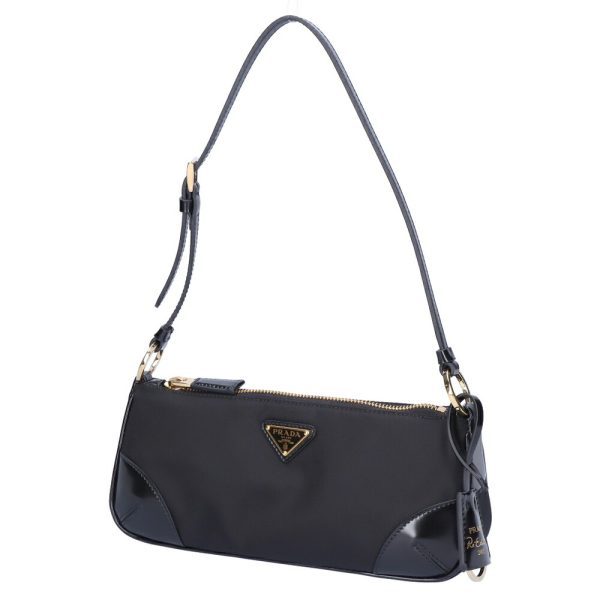 73661 1 PRADA shoulder bag TESSUTO SPAZZOL NERO Black