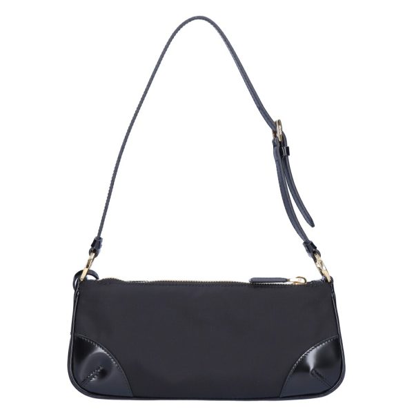 73661 2 PRADA shoulder bag TESSUTO SPAZZOL NERO Black