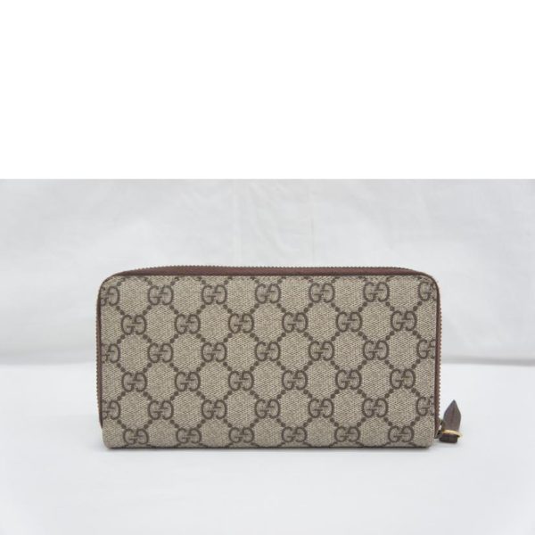 73683 2 Gucci GG Supreme Neo Vintage Leather Round Zipper Wallet Beige