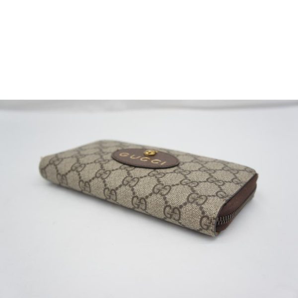 73683 3 Gucci GG Supreme Neo Vintage Leather Round Zipper Wallet Beige