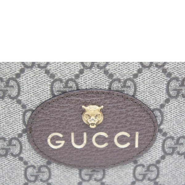 73683 7 Gucci GG Supreme Neo Vintage Leather Round Zipper Wallet Beige