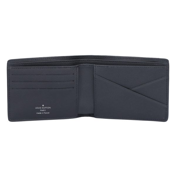 73684 3 LOUIS VUITTON Fold Wallet Portefeuille Multiple M61695 Black