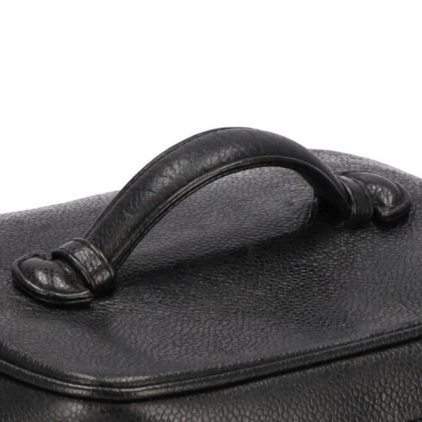 73700 6 Chanel Caviar Vanity Hand Bag Black