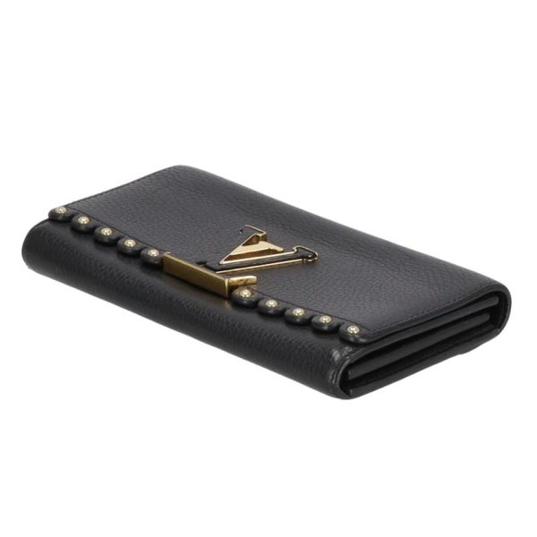 73803 4 Louis Vuitton Portefeuil Capucines Taurillon Leather Wallet Noir