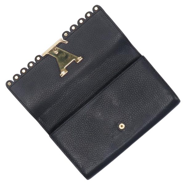 73803 6 Louis Vuitton Portefeuil Capucines Taurillon Leather Wallet Noir