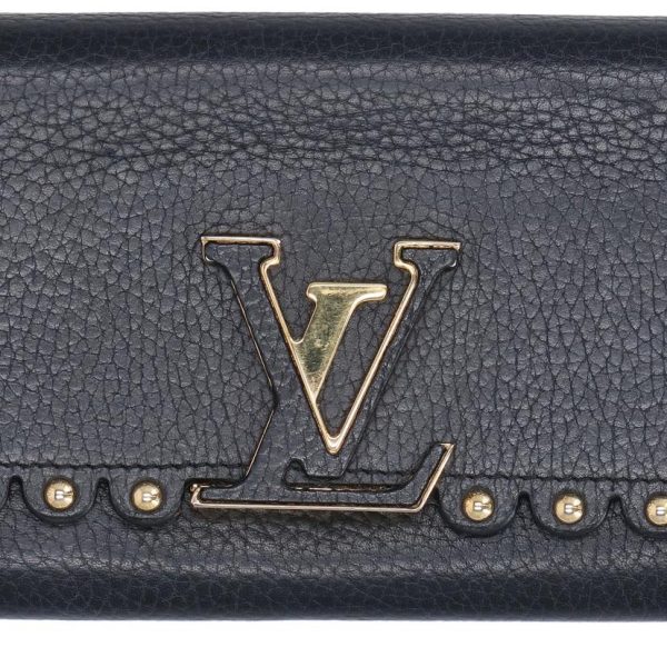 73803 8 Louis Vuitton Portefeuil Capucines Taurillon Leather Wallet Noir