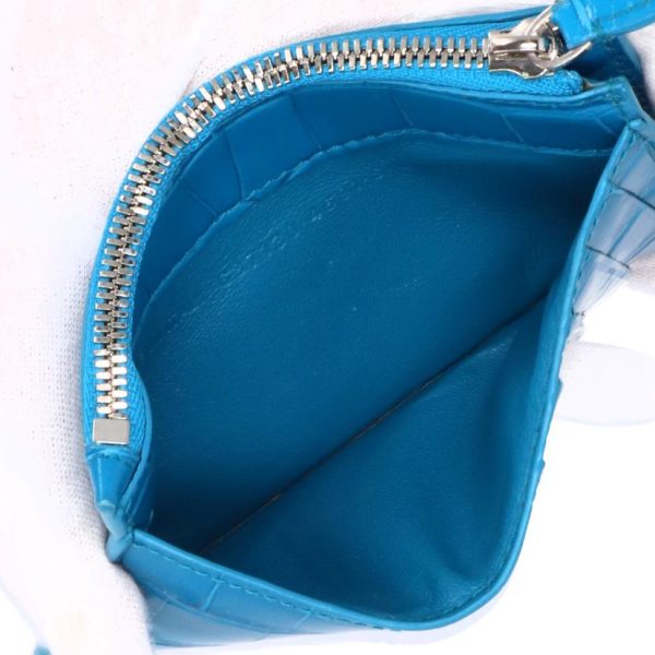 73889 5 Balenciaga Croc Coin Purse Bag Blue