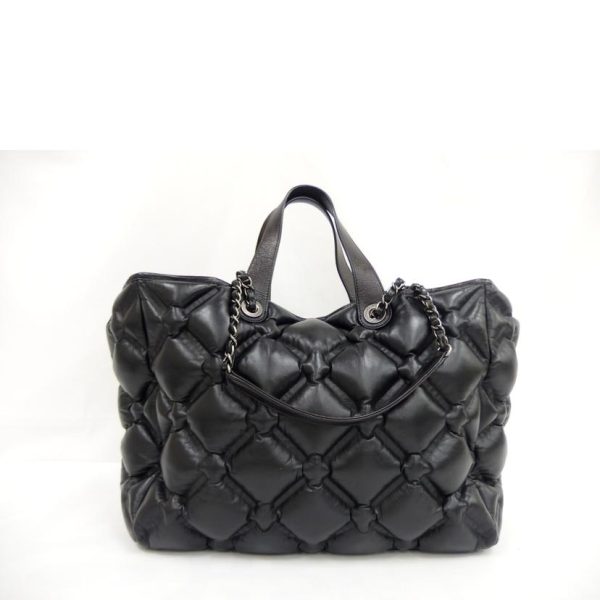 74062 2 Chanel Cocomark Cambon Chain Tote Bag Black