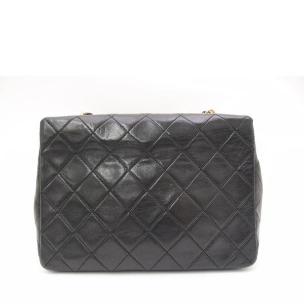 74161 2 CHANEL Vintage Mini Matelasse Lambskin Chain Shoulder Bag Black