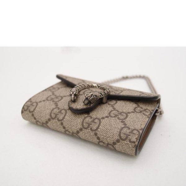 74167 3 GUCCI Coin Purse Card Holder GG Supreme Dionysus Coin Case Brown