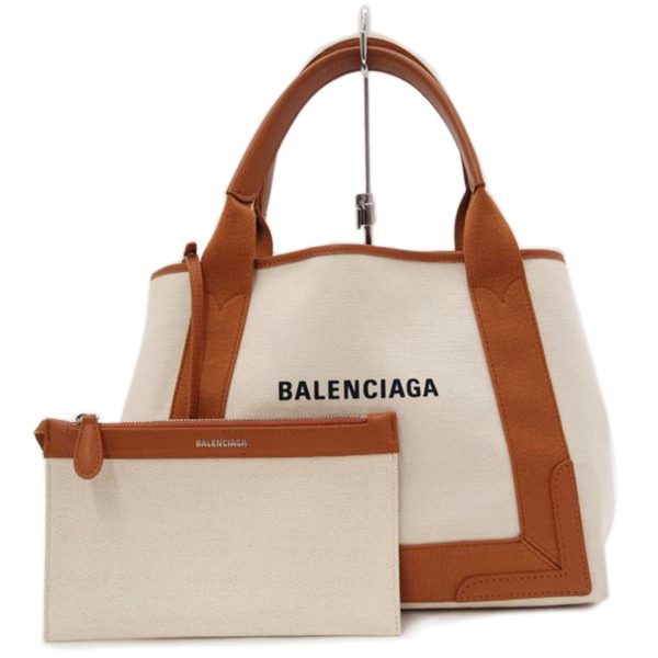 74192 1 Balenciaga Navy Hippo S Tote Bag Caramel