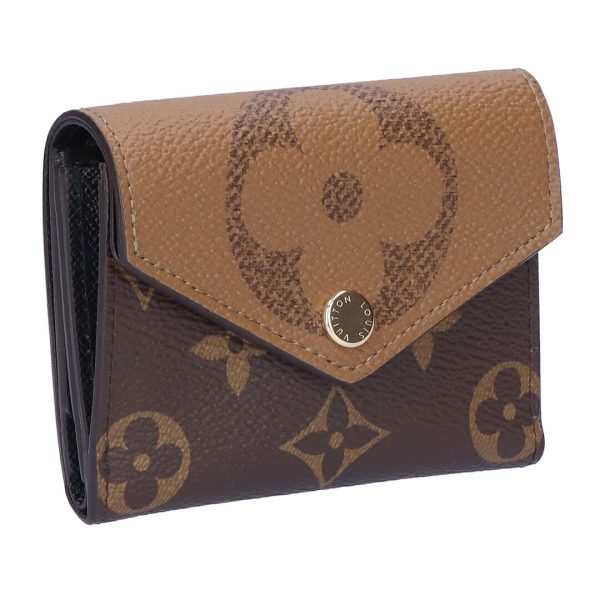 74232 1 LOUIS VUITTON Fold Trifold Mini Wallet Portefeuille Brown