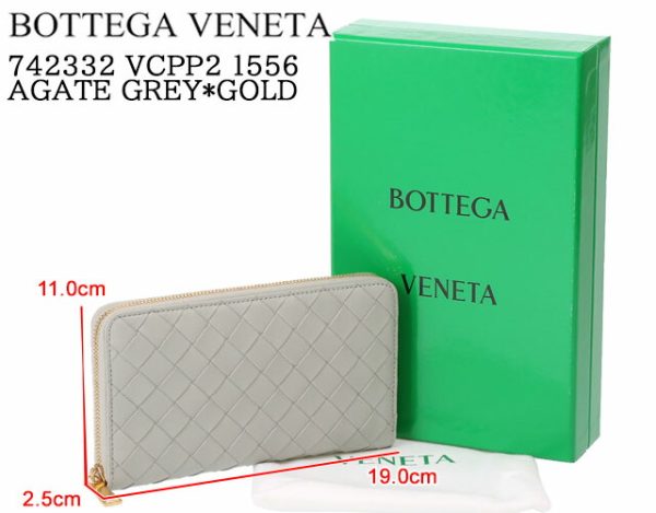 742332 vcpp2 1556 1 BOTTEGA VENETA Intrecciato Zip Around Wallet Long Wallet Gray