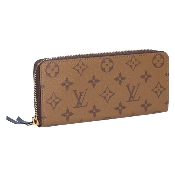 74235 1 LOUIS VUITTON Long Wallet Portefeuille Clemence Brown