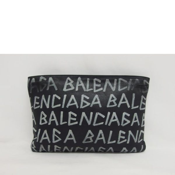 74236 2 Balenciaga Carry Clip Clutch Bag Black