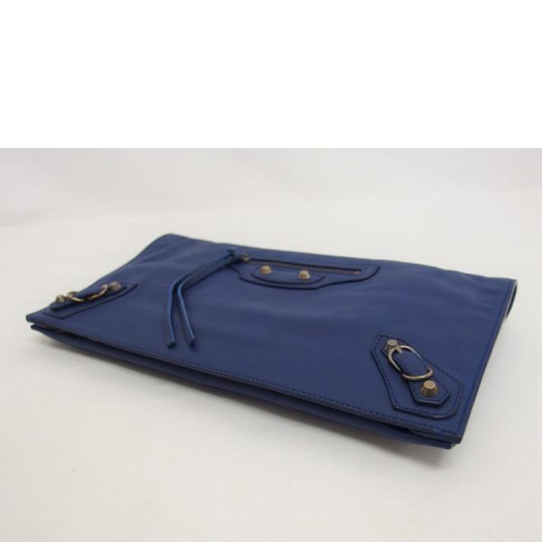 74243 3 Balenciaga Leather Clutch Bag Navy Blue