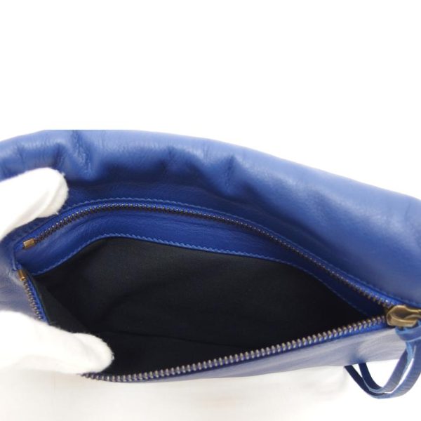 74243 7 Balenciaga Leather Clutch Bag Navy Blue