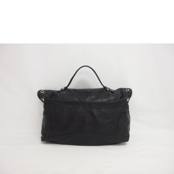 74250 2 Balenciaga Leather Solid 2Way Shoulder Bag Black