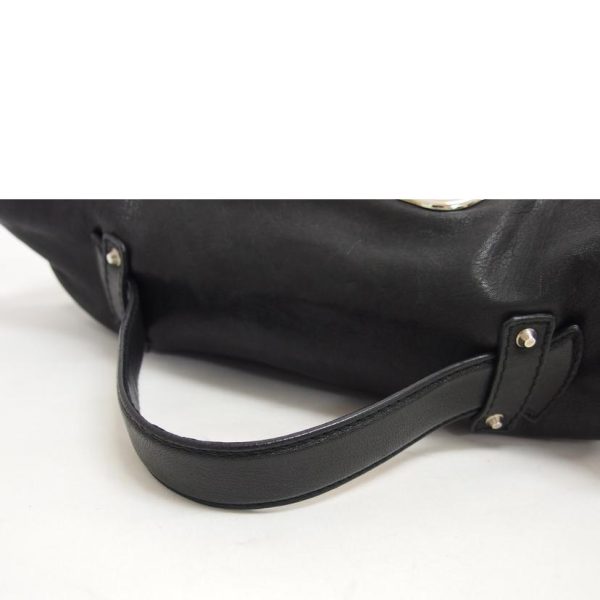 74250 4 Balenciaga Leather Solid 2Way Shoulder Bag Black