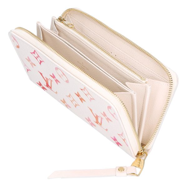 74277 4 LOUIS VUITTON Long Wallet Zippy Wallet Sunrise Aquarelle White