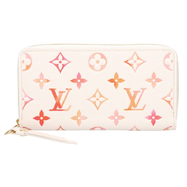 74277 5 LOUIS VUITTON Long Wallet Zippy Wallet Sunrise Aquarelle White