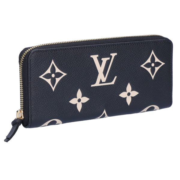 74278 1 LOUIS VUITTON Long Wallet Portefeuille Clemence Black