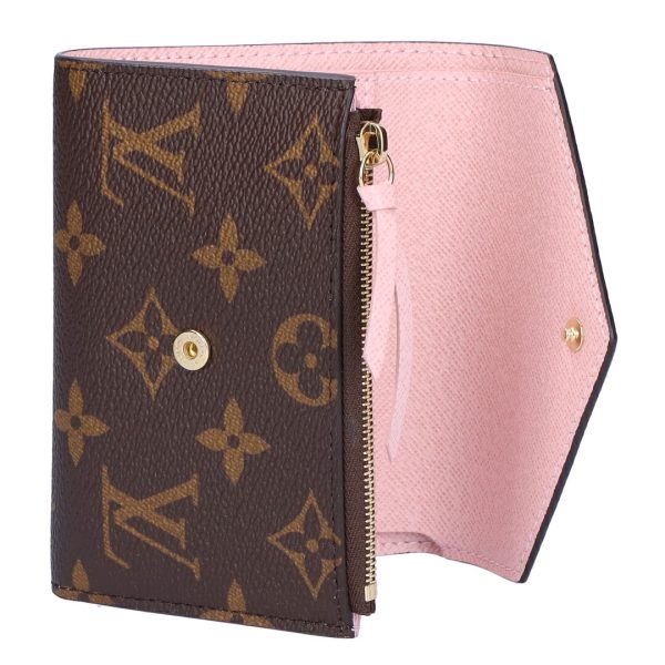 74280 3 LOUIS VUITTON Wallet Portefeuille Victorine Rose Ballerine M62360 Brown