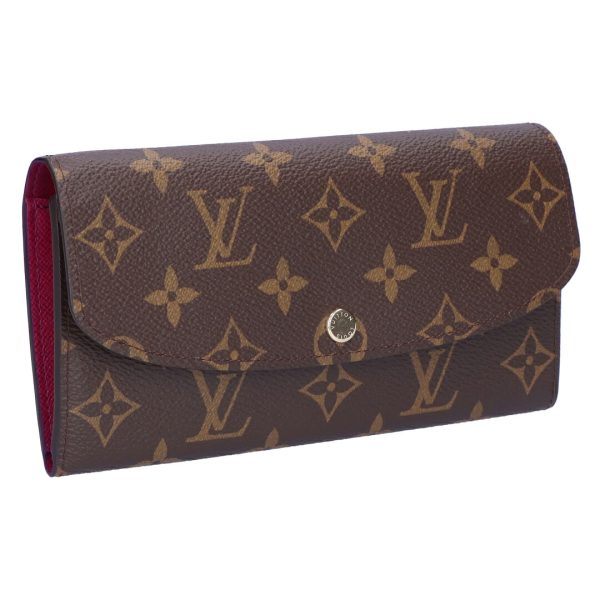 74281 1 LOUIS VUITTON Long Wallet Portefeuille Emily Fuchsia M60697 Brown