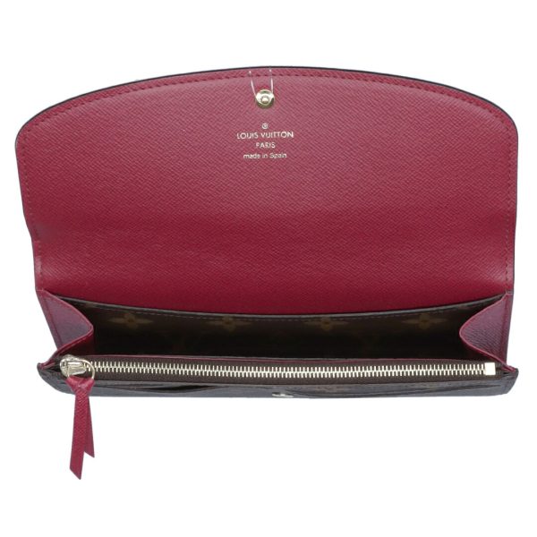 74281 4 LOUIS VUITTON Long Wallet Portefeuille Emily Fuchsia M60697 Brown