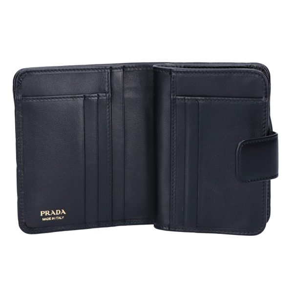 74304 3 PRADA fold wallet bi fold SOFT CALF TRIAN