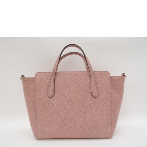 74437 2 Gucci Swing Mini Leather 2Way Tote Bag Pink