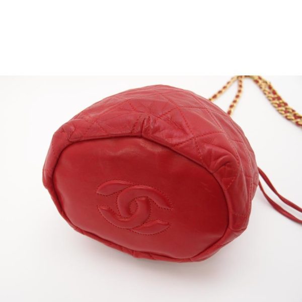 74452 3 Chanel Matelassé Drawstring Chain Shoulder Bag Red