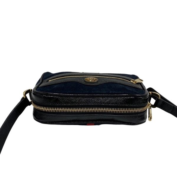 744f744 28697 5 Gucci Ophidia Sherry Line GG Suede Leather Mini Shoulder Bag Navy