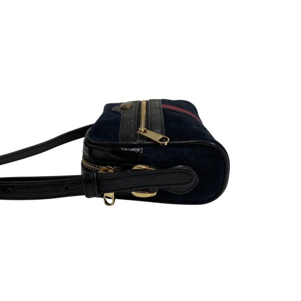 744f744 28697 6 Gucci Ophidia Sherry Line GG Suede Leather Mini Shoulder Bag Navy