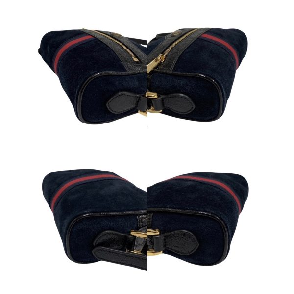 744f744 28697 9 Gucci Ophidia Sherry Line GG Suede Leather Mini Shoulder Bag Navy