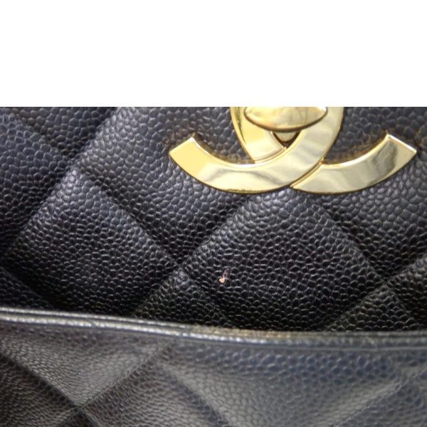 74575 8 Chanel Decacoco Chain Shoulder Bag Matelassé Caviar Skin Black