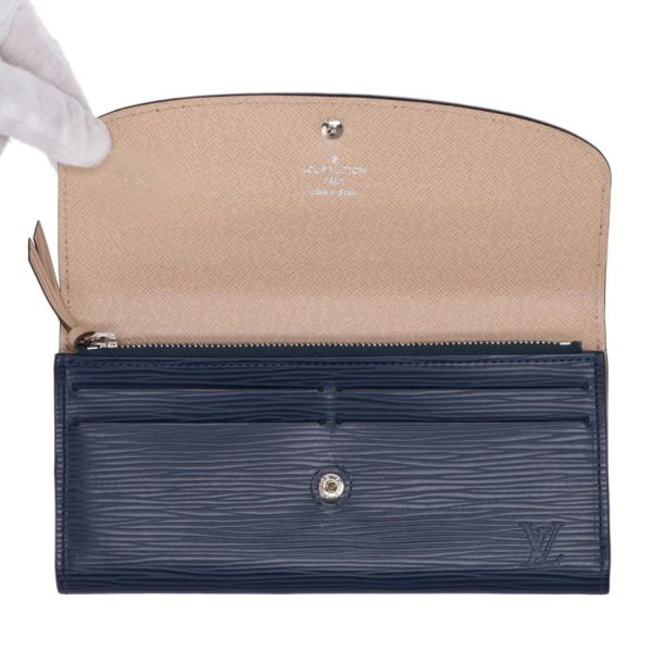 74636 3 Louis Vuitton Portefeuil Emilie Epi Wallet Andigo Blue