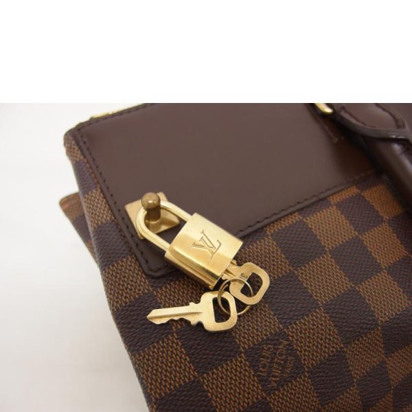 74643 6 Louis Vuitton Greenwich PM Damier Handbag Ebene Brown