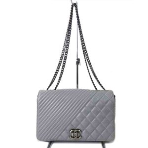 74650 1 Chanel Intre Leather Chain Shoulder Bag A Rank Black