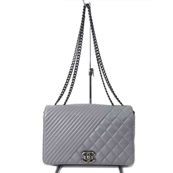 74650 1 Chanel Boy Chanel Matelasse Chain Shoulder Bag Lamb Gray