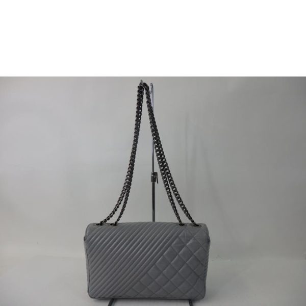 74650 2 Chanel Boy Chanel Matelasse Chain Shoulder Bag Lamb Gray