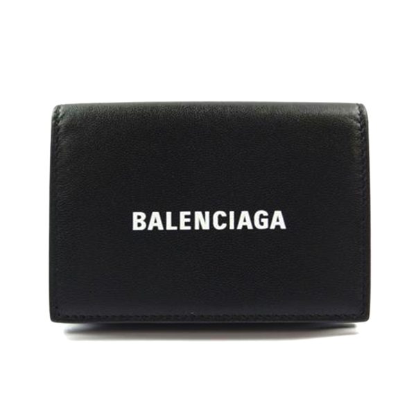 74721 1 Balenciaga Cash Leather Solid Mini Wallet Bag Black